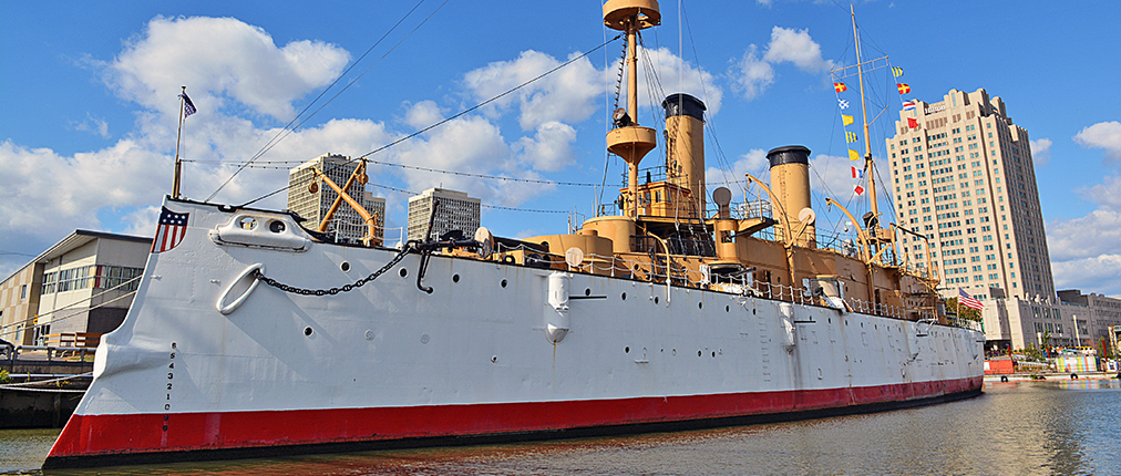Cruiser Olympia on the Delaware River in Philadelphia